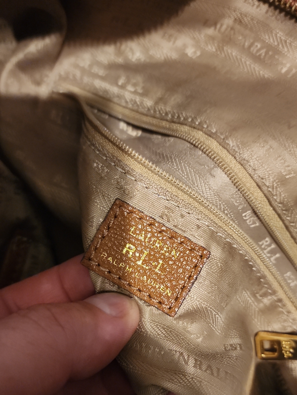 Ralph Lauren RLL Cognac Leather Tote with Gold Hardware - Clean! Large Tote! - Picture 5 of 11
